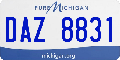 MI license plate DAZ8831