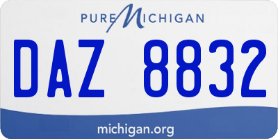 MI license plate DAZ8832
