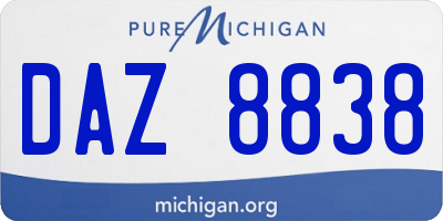 MI license plate DAZ8838