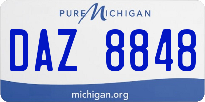MI license plate DAZ8848
