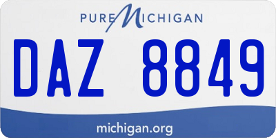 MI license plate DAZ8849