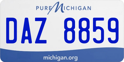 MI license plate DAZ8859
