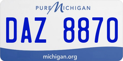 MI license plate DAZ8870