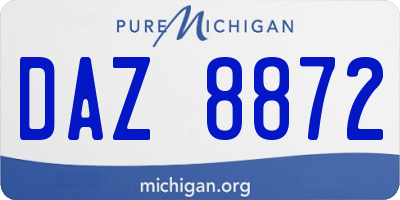 MI license plate DAZ8872