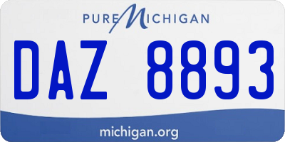MI license plate DAZ8893