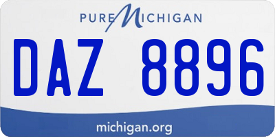 MI license plate DAZ8896
