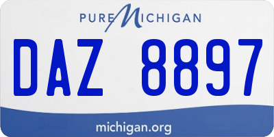 MI license plate DAZ8897
