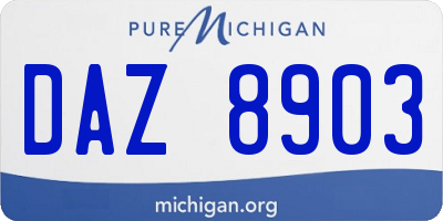 MI license plate DAZ8903