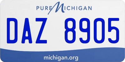 MI license plate DAZ8905