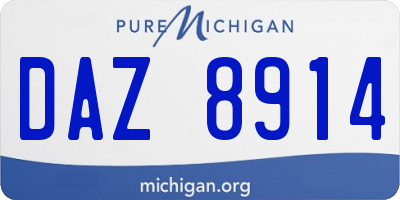 MI license plate DAZ8914