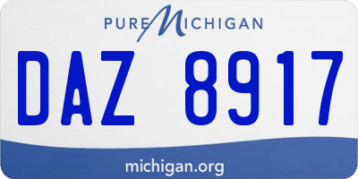 MI license plate DAZ8917