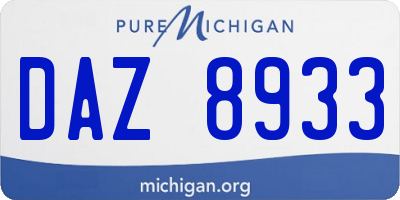 MI license plate DAZ8933