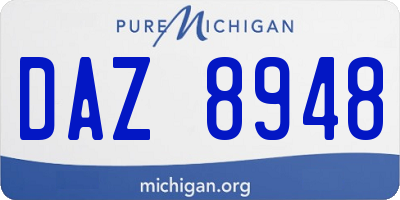 MI license plate DAZ8948