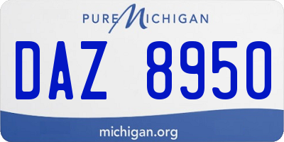 MI license plate DAZ8950