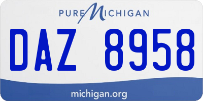 MI license plate DAZ8958