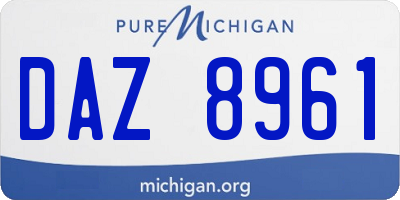 MI license plate DAZ8961