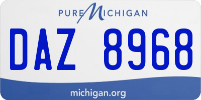 MI license plate DAZ8968