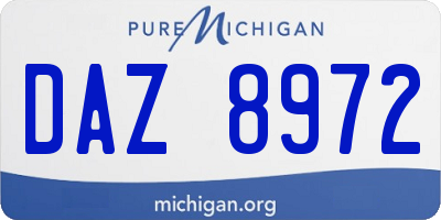 MI license plate DAZ8972
