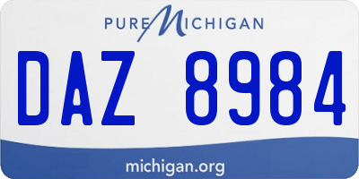 MI license plate DAZ8984