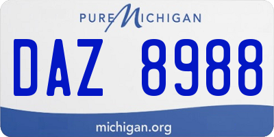 MI license plate DAZ8988