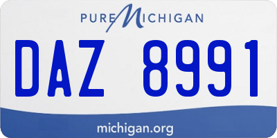 MI license plate DAZ8991