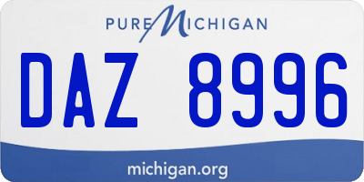 MI license plate DAZ8996