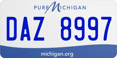 MI license plate DAZ8997