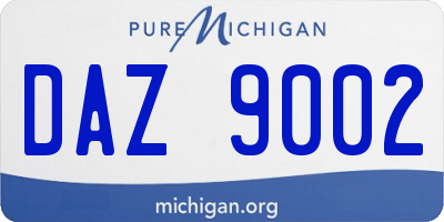 MI license plate DAZ9002