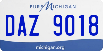 MI license plate DAZ9018