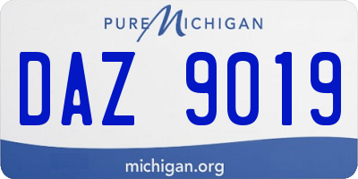 MI license plate DAZ9019