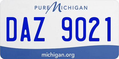 MI license plate DAZ9021