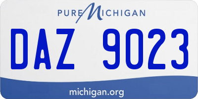 MI license plate DAZ9023