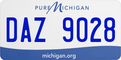 MI license plate DAZ9028