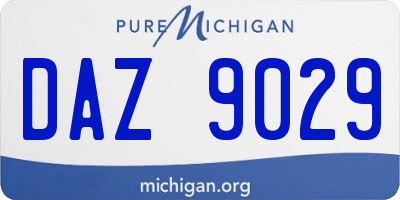 MI license plate DAZ9029