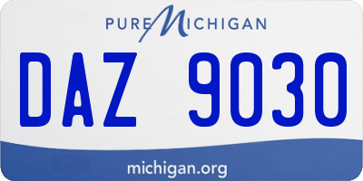 MI license plate DAZ9030