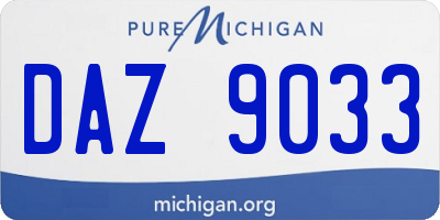 MI license plate DAZ9033