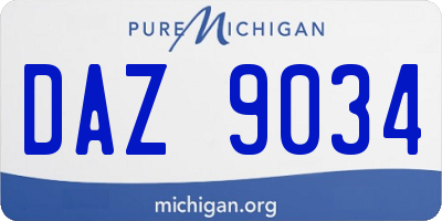 MI license plate DAZ9034