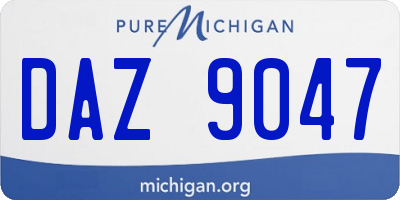 MI license plate DAZ9047