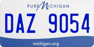 MI license plate DAZ9054