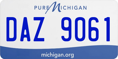 MI license plate DAZ9061