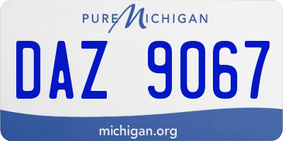 MI license plate DAZ9067