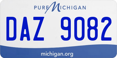 MI license plate DAZ9082