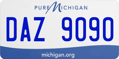 MI license plate DAZ9090