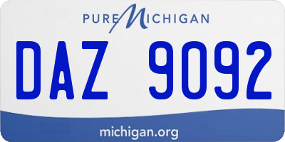 MI license plate DAZ9092