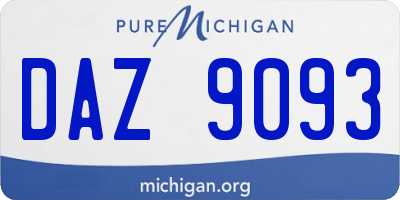 MI license plate DAZ9093