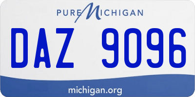 MI license plate DAZ9096