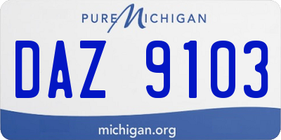 MI license plate DAZ9103
