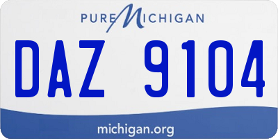 MI license plate DAZ9104