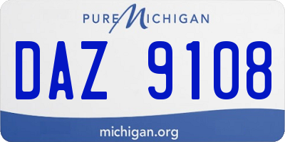 MI license plate DAZ9108