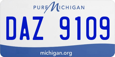 MI license plate DAZ9109